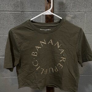 Banana Republic Dark Olive Crop Top